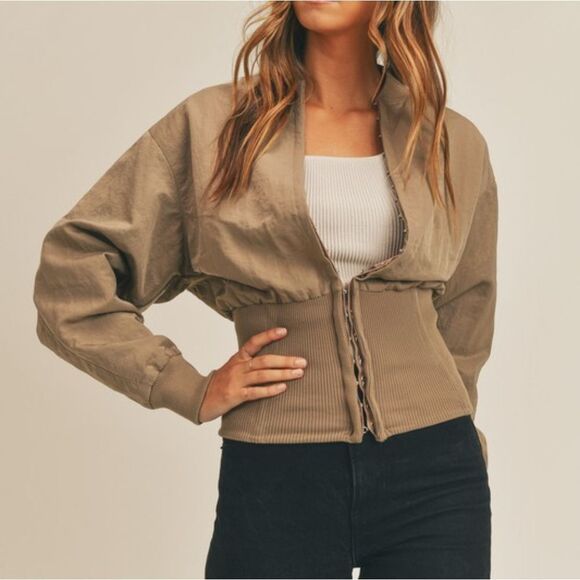 **Sellimg Fast ⭐️MABLE Cropped Or Not Two Way Jacket in Mocha Sz Sm Md - Picture 9 of 9
